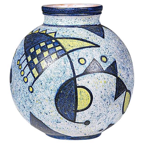 An Abstract Ceramic Vase By Bernard Buffat France 1970s