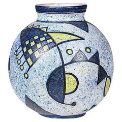 An Abstract Ceramic Vase By Bernard Buffat France 1970s