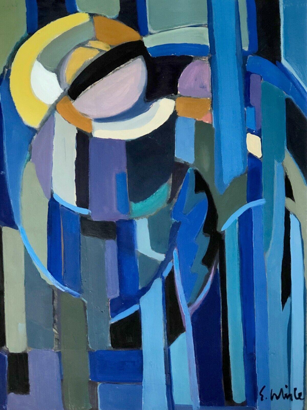 Une peinture abstraite d'expressionniste Night MODERN d'E. WHISLE, 1960 État moyen - En vente à PARIS, FR