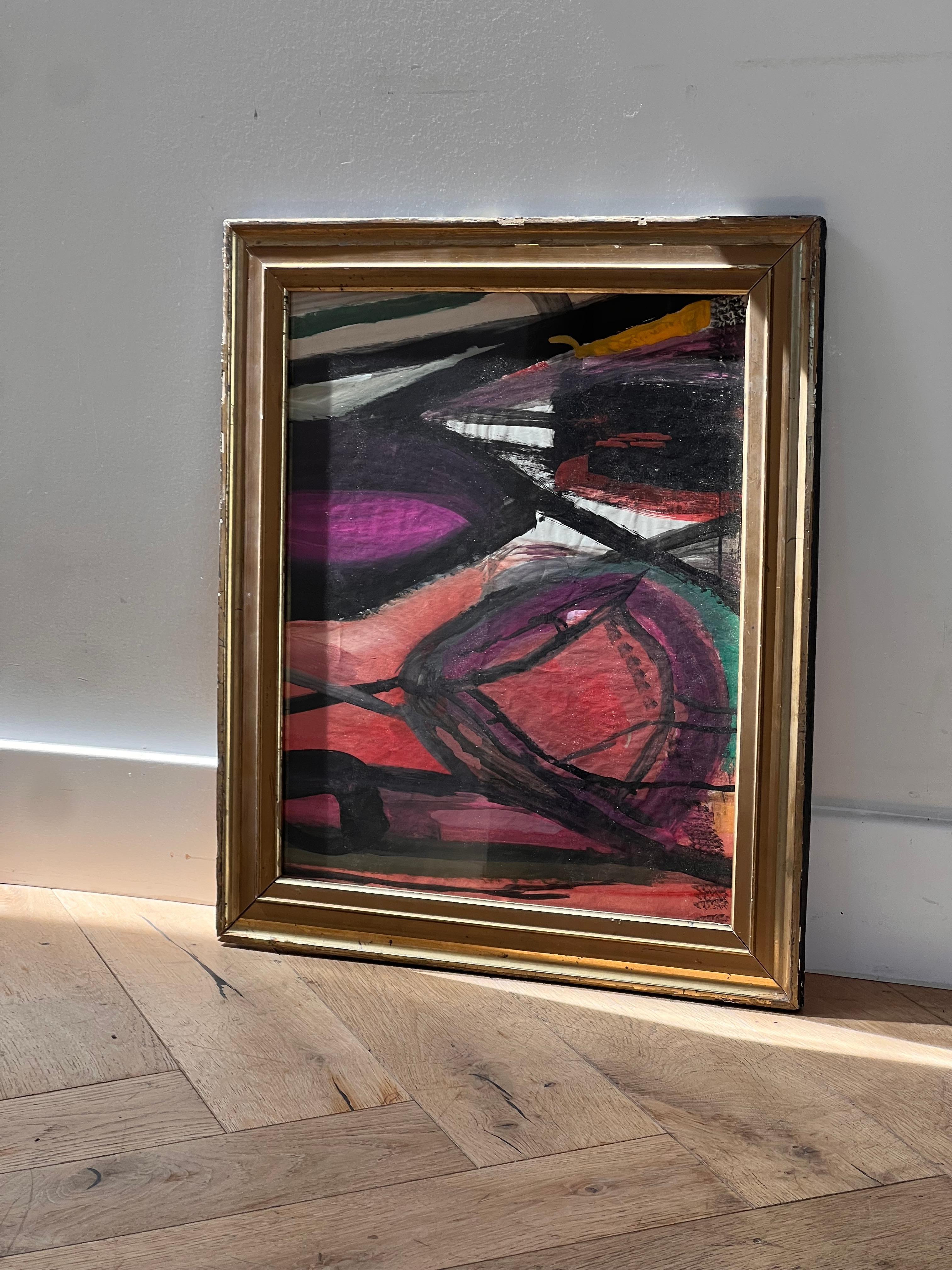 Ein abstraktes expressionistisches Gemälde von Bernard Segal, Mitte des 20. Jahrhunderts (Expressionismus) im Angebot