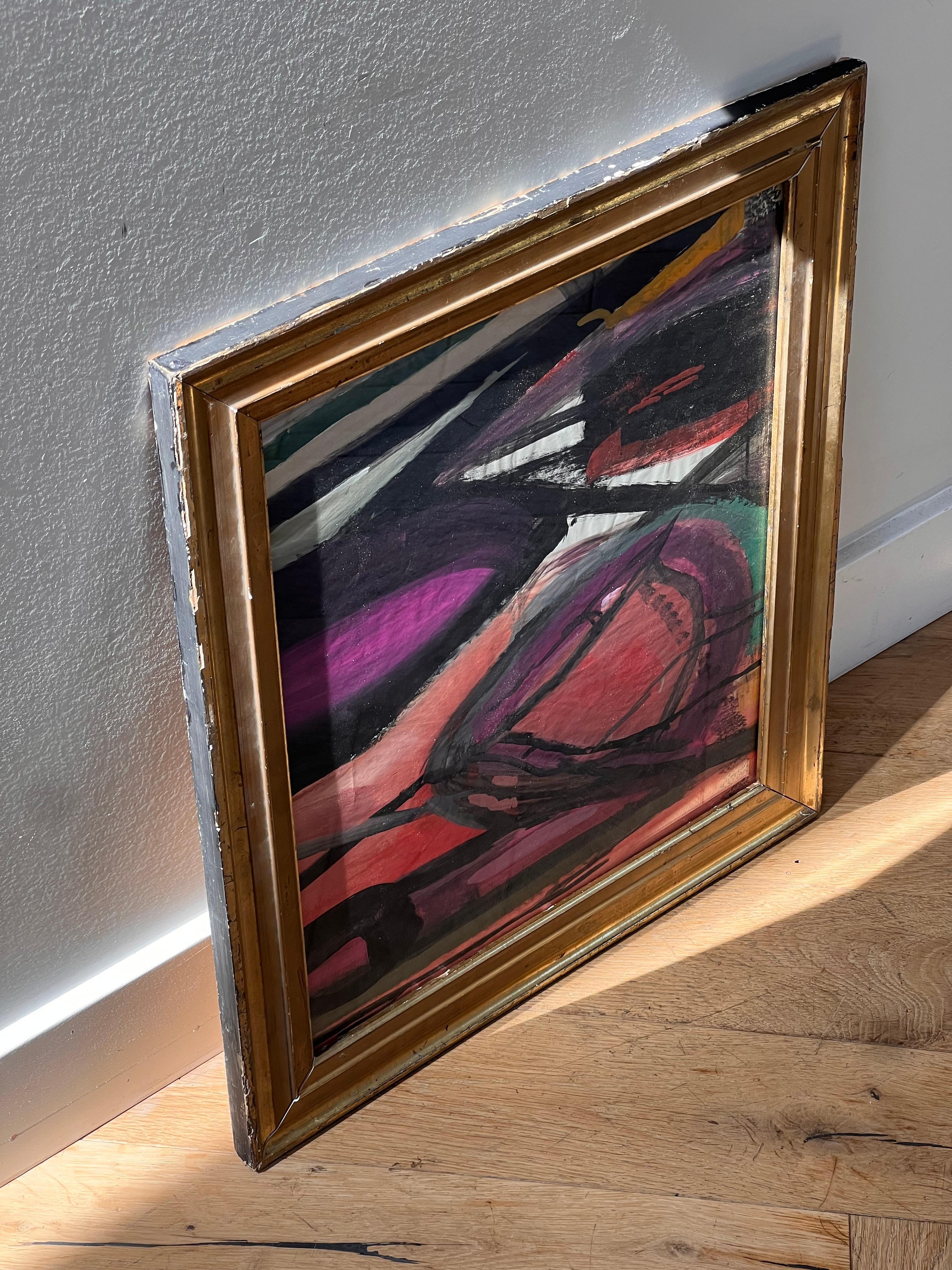Ein abstraktes expressionistisches Gemälde von Bernard Segal, Mitte des 20. Jahrhunderts im Zustand „Gut“ im Angebot in View Park, CA