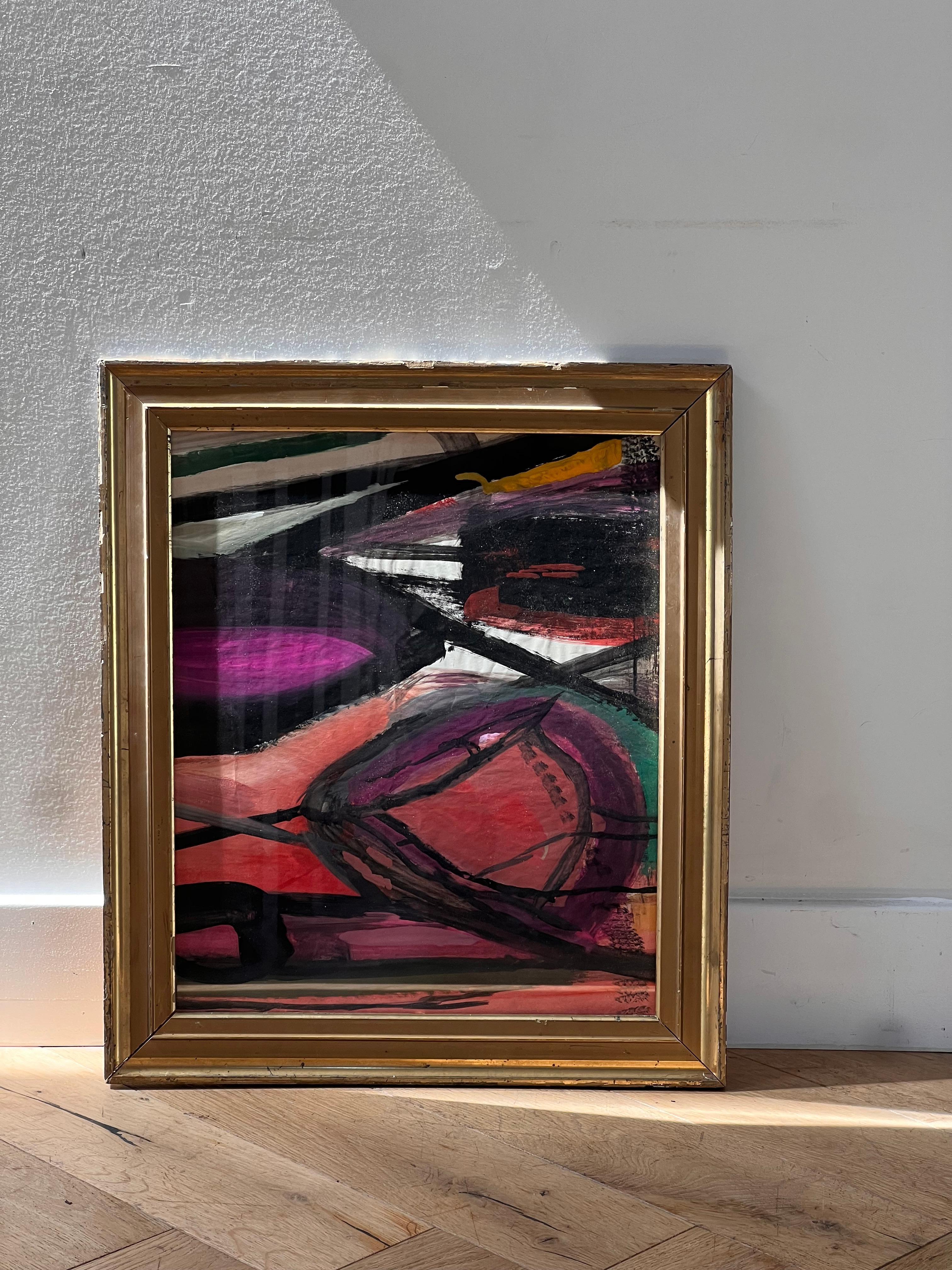 Ein abstraktes expressionistisches Gemälde von Bernard Segal, Mitte des 20. Jahrhunderts im Angebot 1