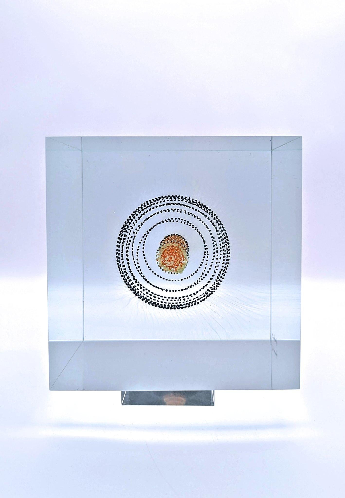 Other An abstract glass cube sculpture by Wilfried Grootens 