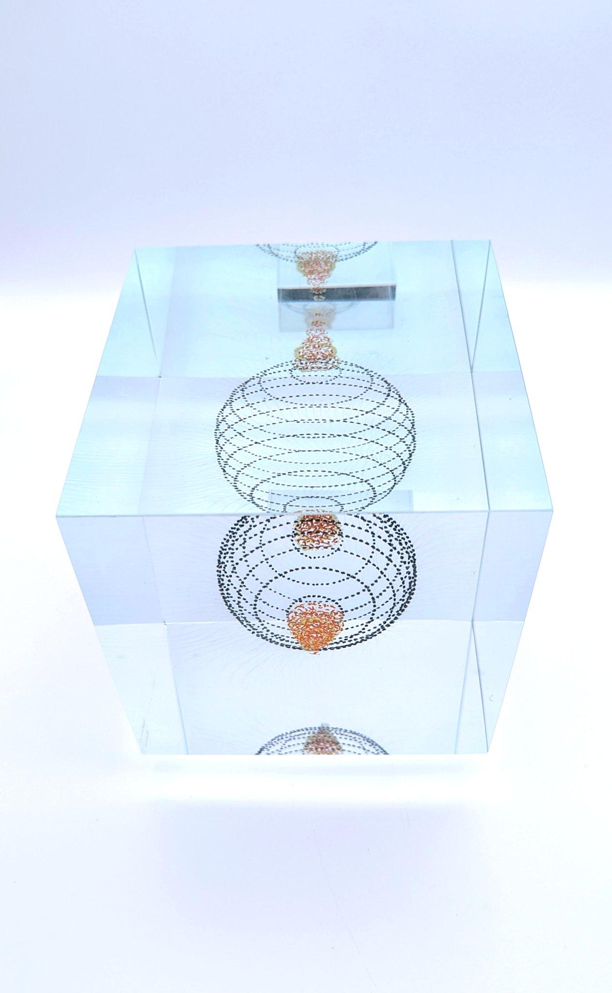 Contemporary An abstract glass cube sculpture by Wilfried Grootens 