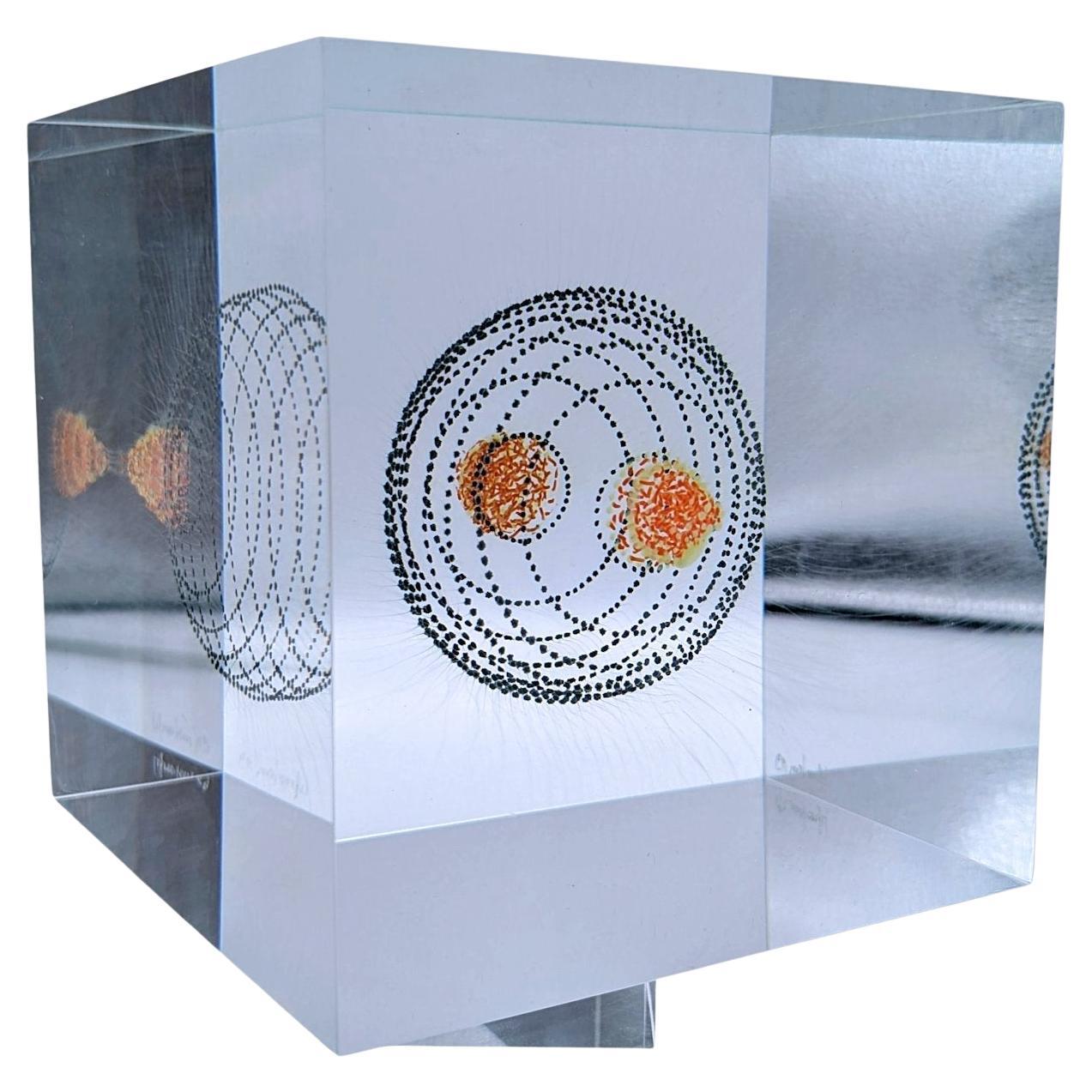 An abstract glass cube sculpture by Wilfried Grootens "breakout S2" from 2019 For Sale