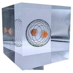 Une sculpture cubique en verre abstraite de Wilfried Grootens «breakout S2 » de 2019