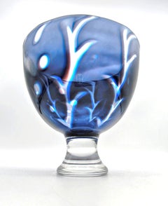 An abstract "Graal" glass vase, by Gunnar Cyrén for Orrefors, Sweden, 1977