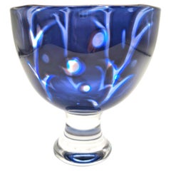 An abstract "Graal" glass vase, by Gunnar Cyrén for Orrefors, Sweden, 1977