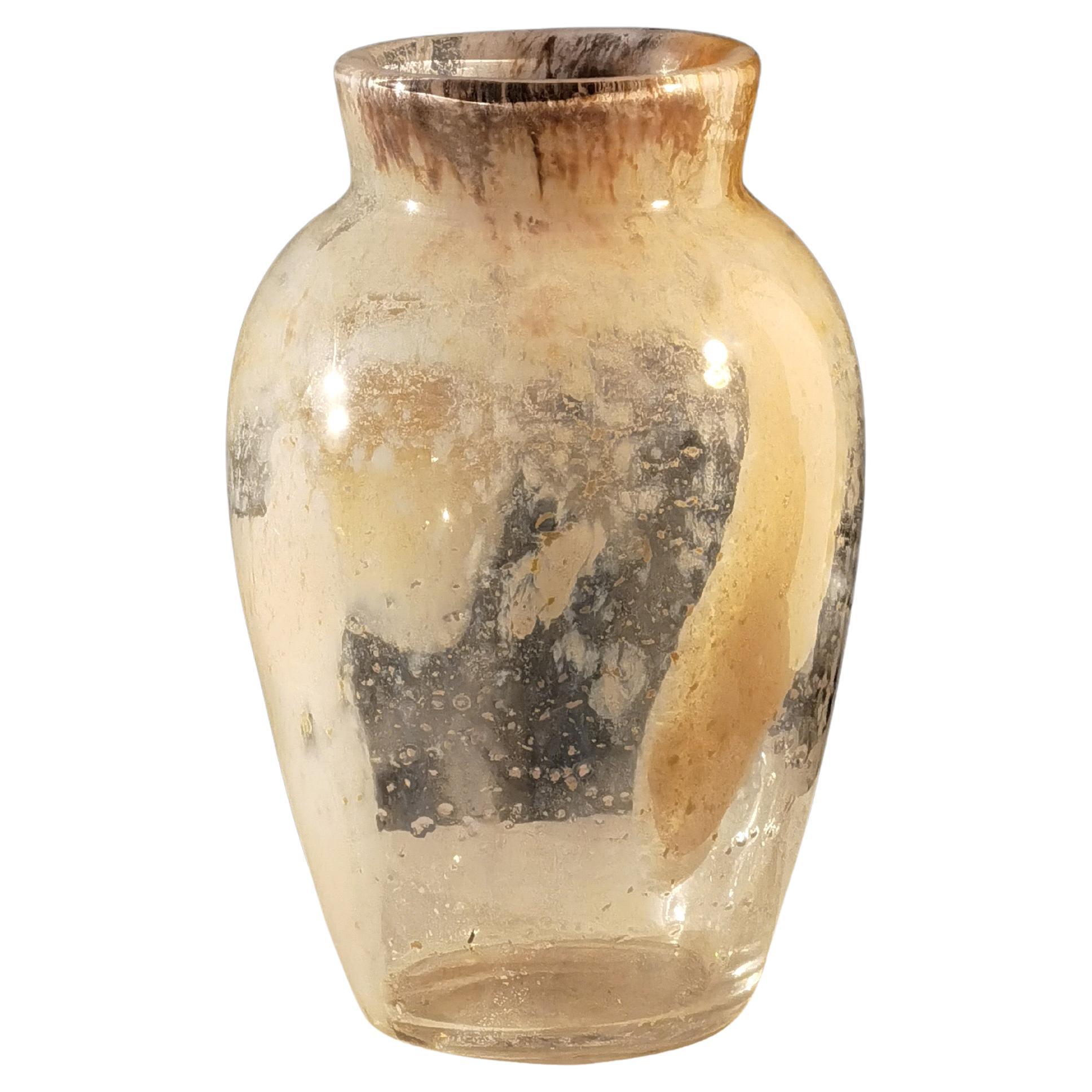 A Huge ABSTRACT NEOCLASSICAL SHABBY-CHIC Blown Glass VASE, MURANO, ITALY 2000 For Sale