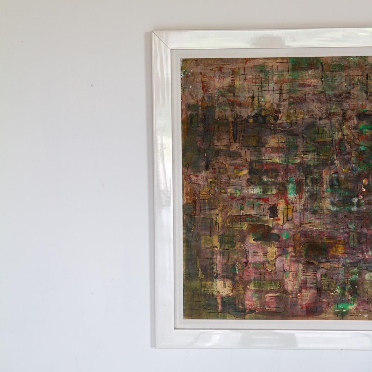 Abstract Oil Painting Signed J. Lee, 1980 For Sale 5