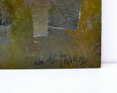 An abstract painting on panel, dated and signed JB Thiery 1962 - France