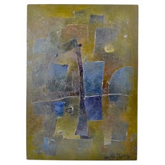 An abstract painting on panel, dated and signed JB Thiery 1962 - France