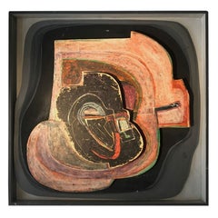 An ABSTRACT POST-MODERN Relief PAINTING by JEAN-CLAUDE LETHIAIS, France, 1970