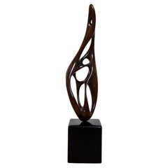 Abstract Sculpture in Carved Wood Signed, Jocko Johnson