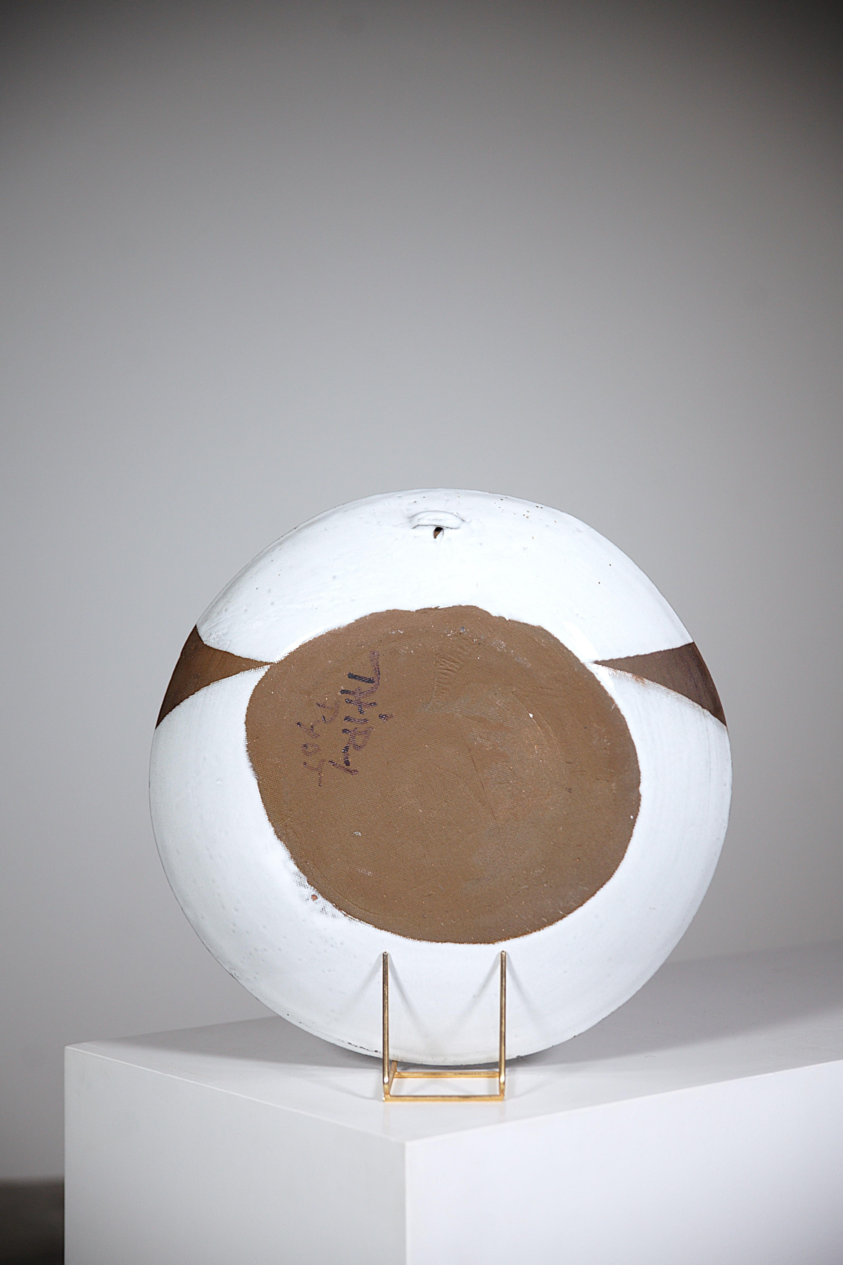Abstrakte Wandkeramikschale von Pyot Thiry Vallauris, Frankreich, 1970er Jahre (Keramik) im Angebot