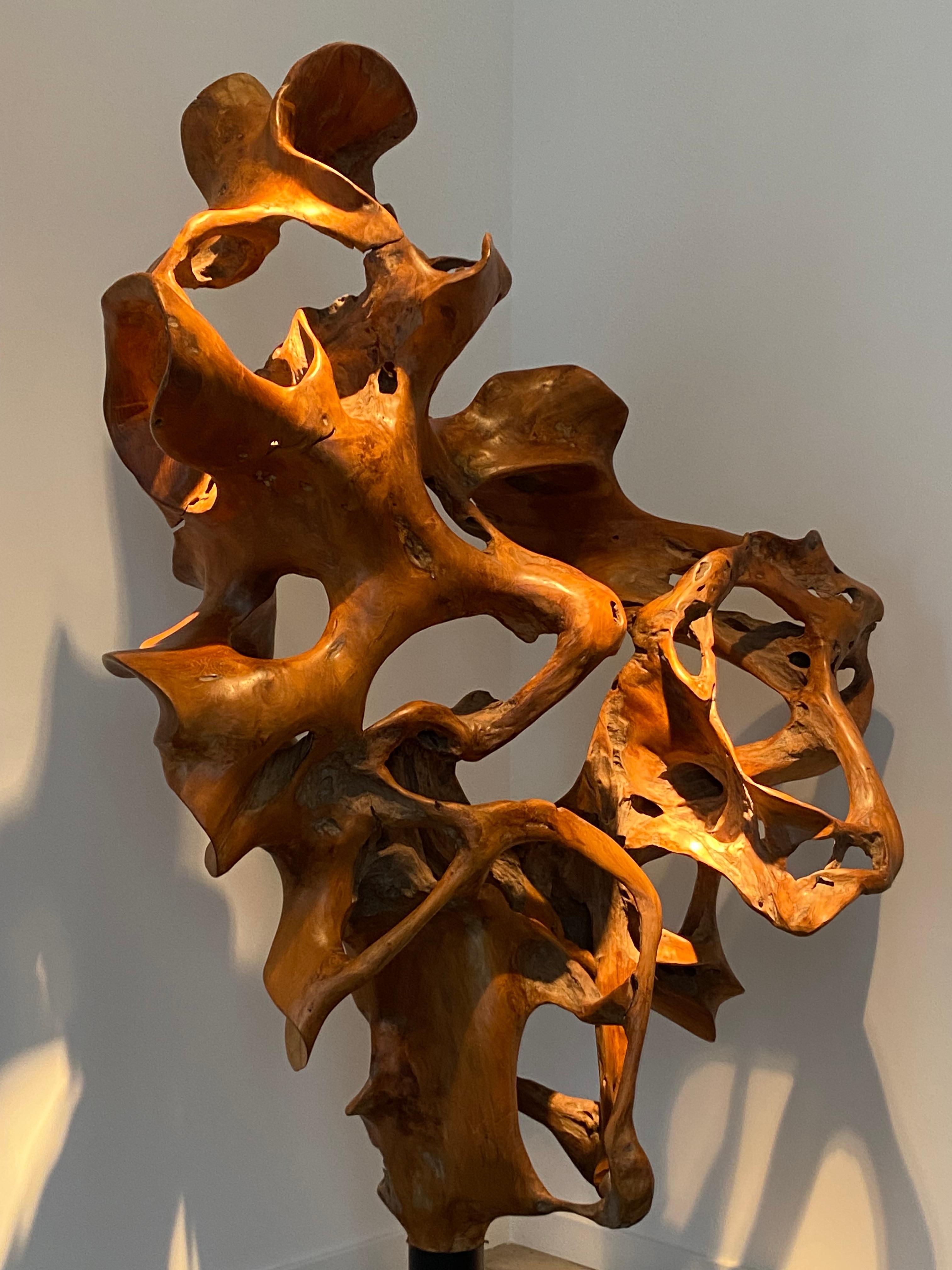 XXI secolo e contemporaneo Una scultura astratta in legno