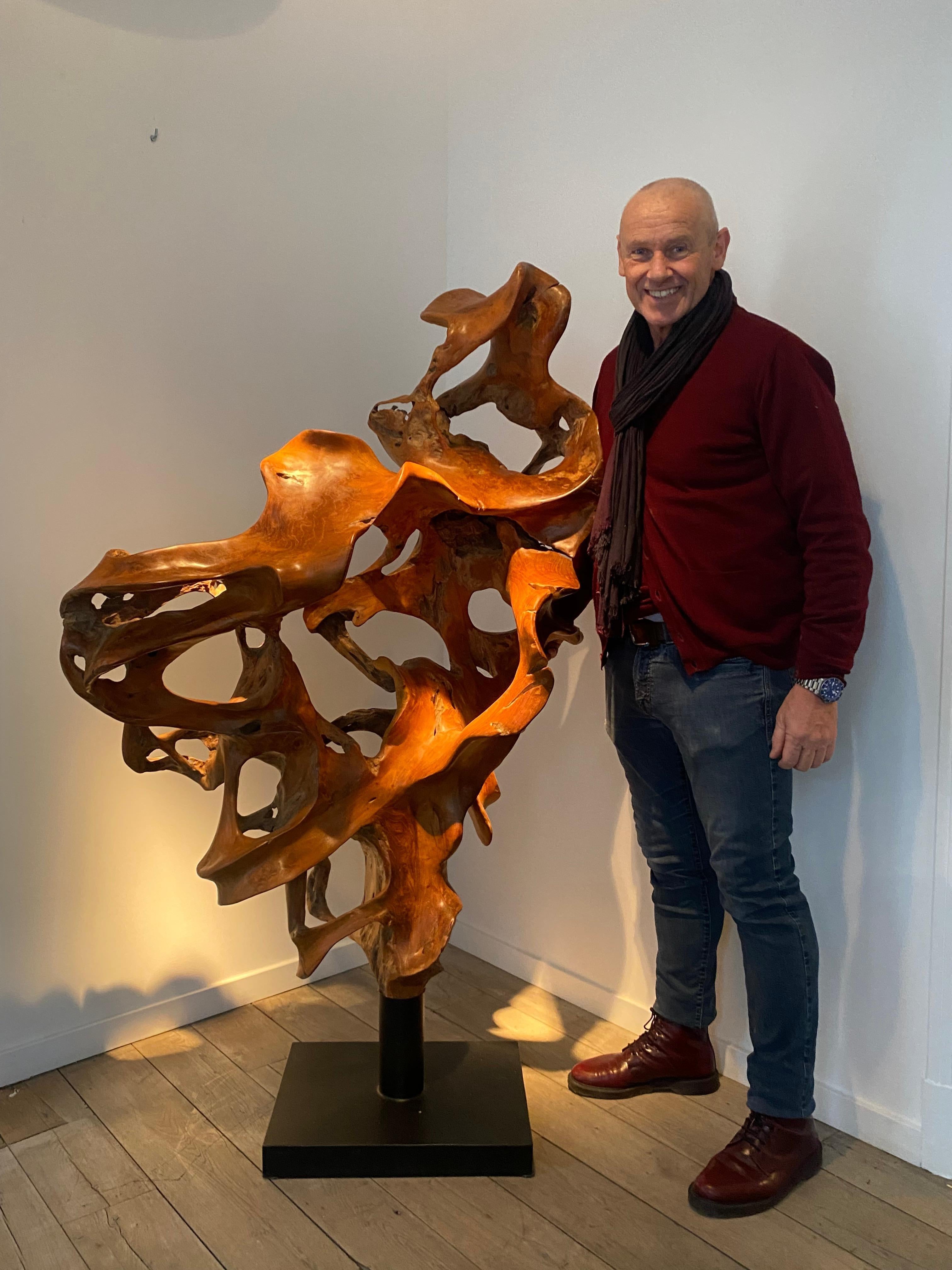 Una scultura astratta in legno 1
