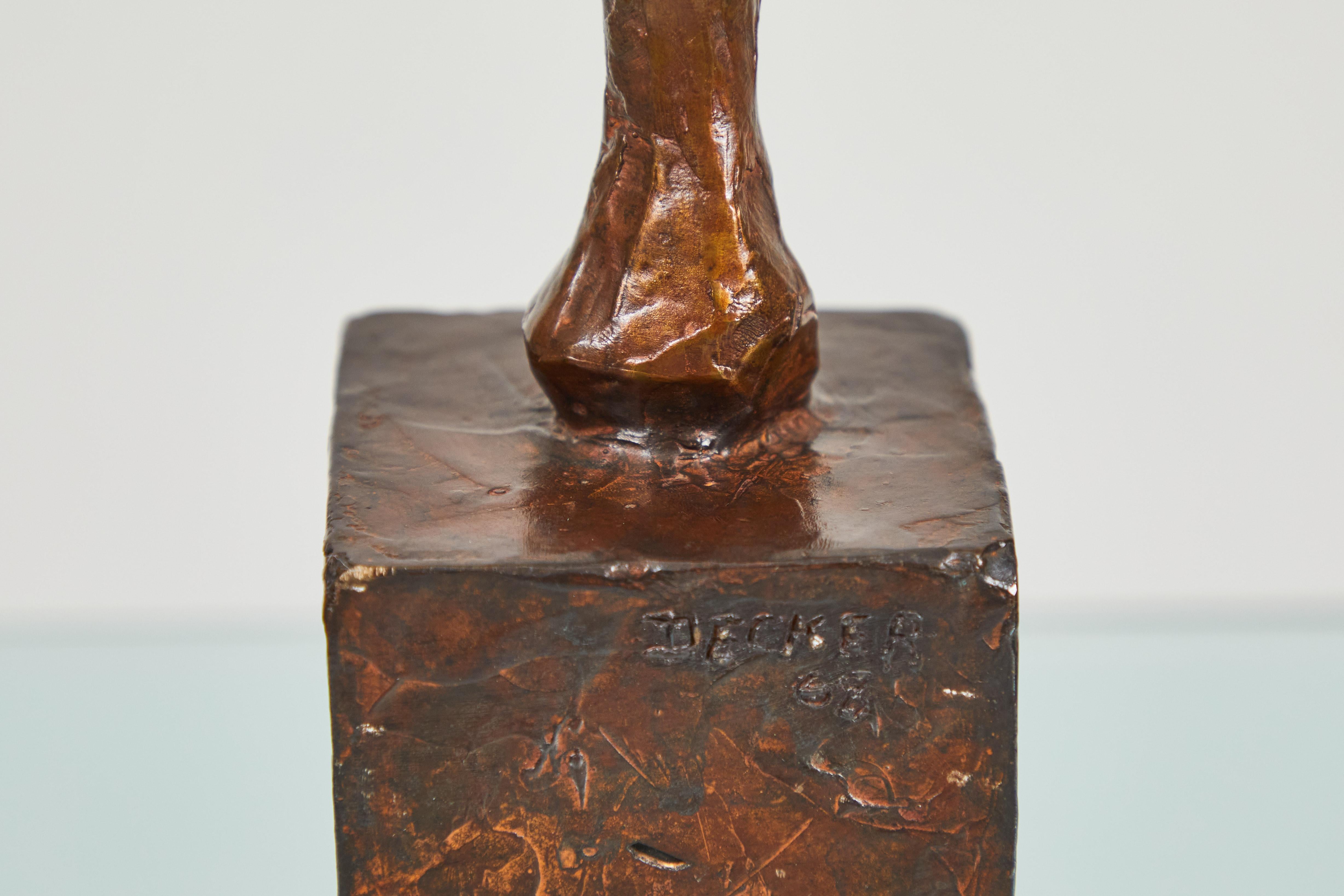 Cast Abstracted Figure in Bronze by Sanford 'Sandy' Decker For Sale