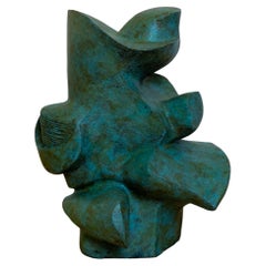 Abstracted Patinated Bronze Sculpture by Barbara Beretich '1936-2018'