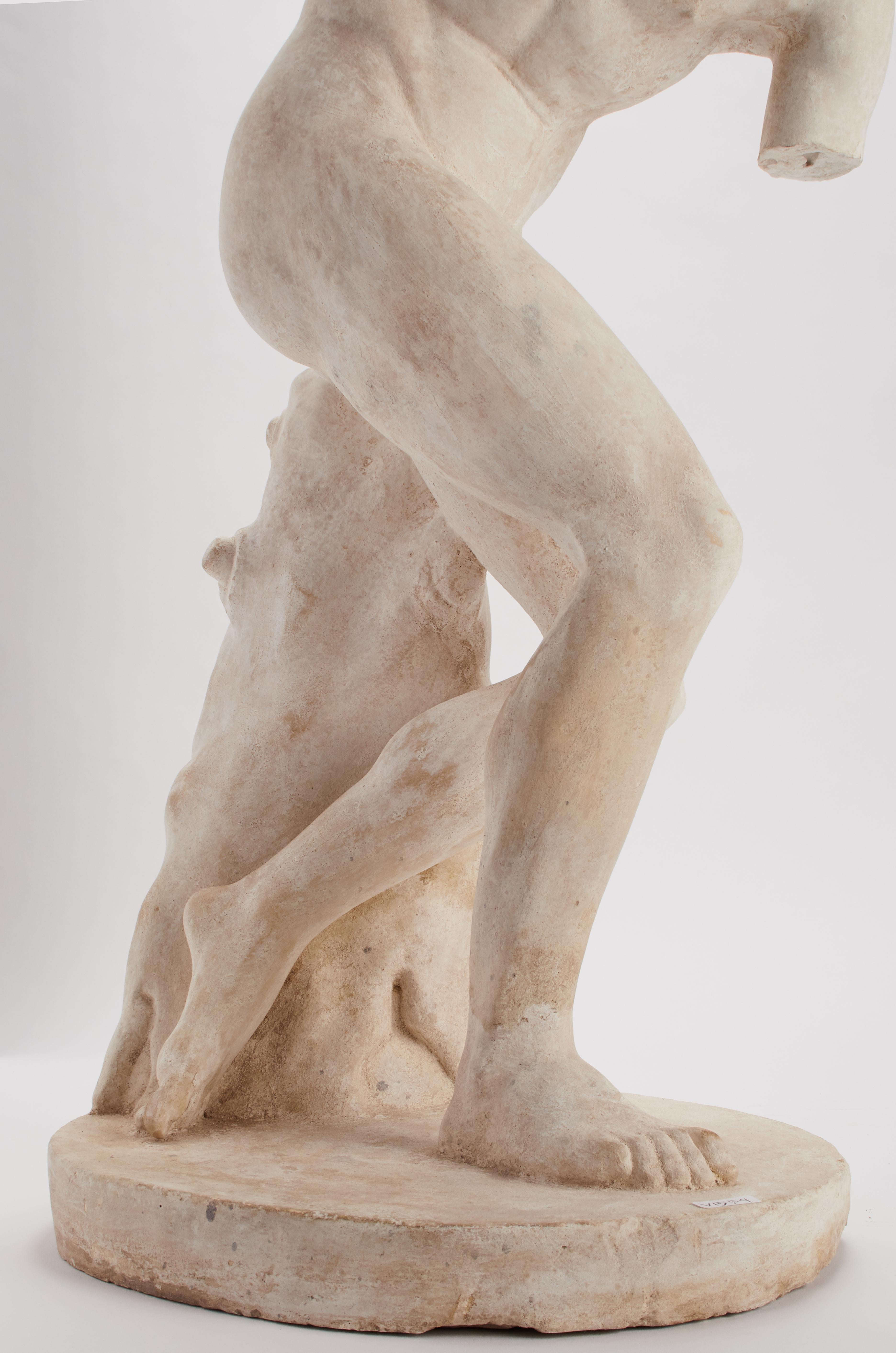 Plaster Academic Cast Depicting a Discus Thrower, Italy 1880 For Sale