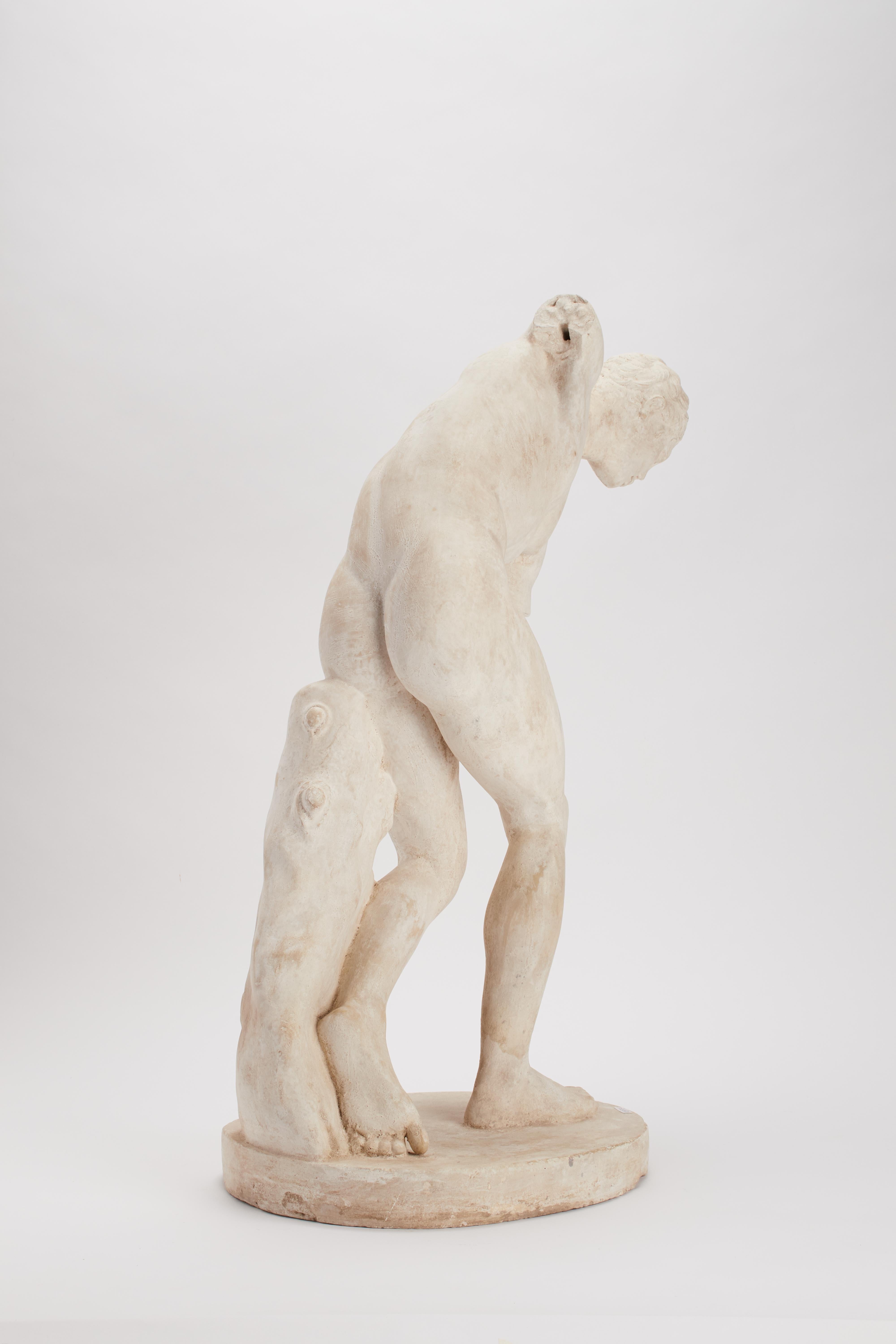 Academic Cast Depicting a Discus Thrower, Italy, 1890 In Excellent Condition In Milan, IT