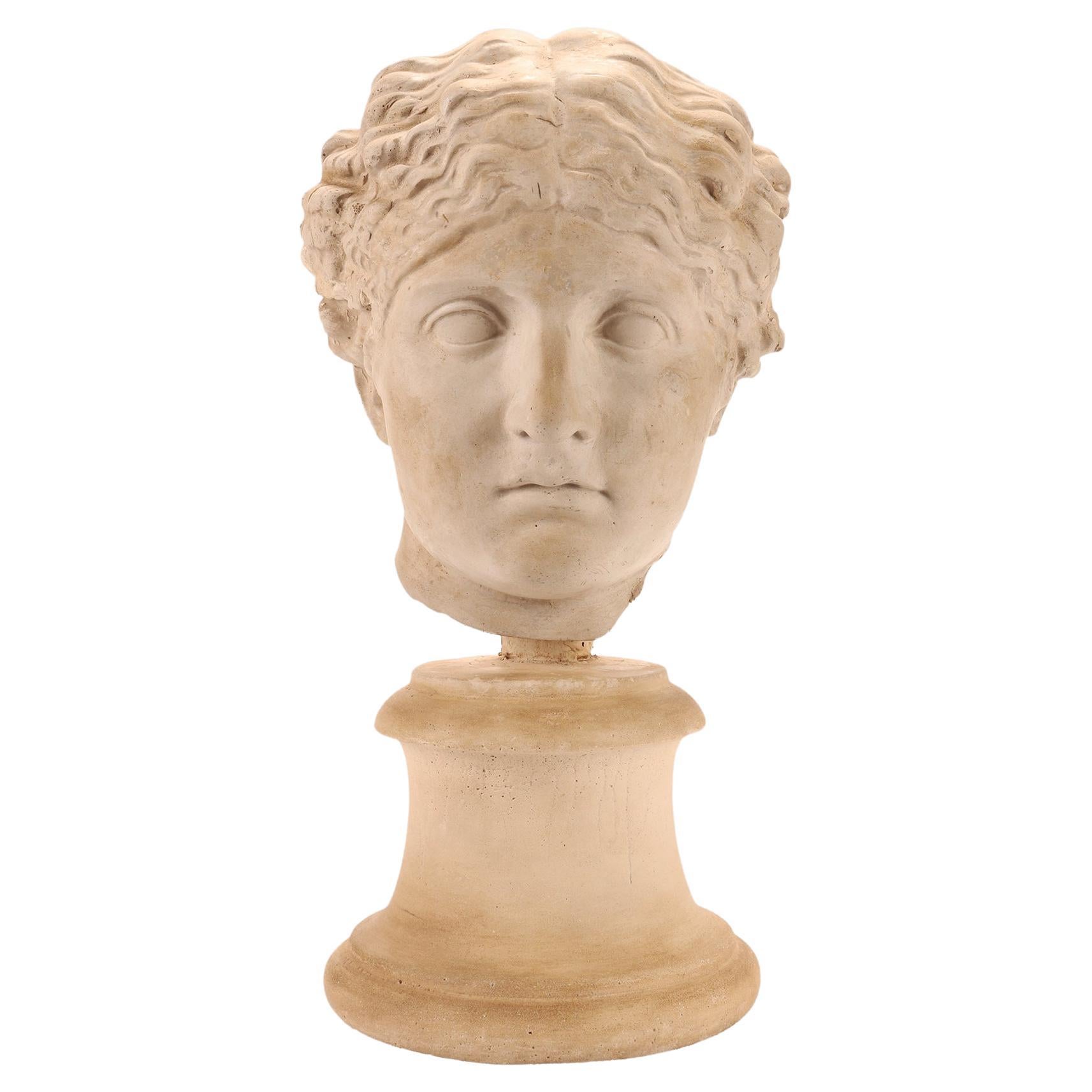 An academic cast depicting a roman women head, Italy 1890.  For Sale