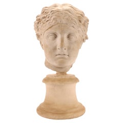 Antique An academic cast depicting a roman women head, Italy 1890. 