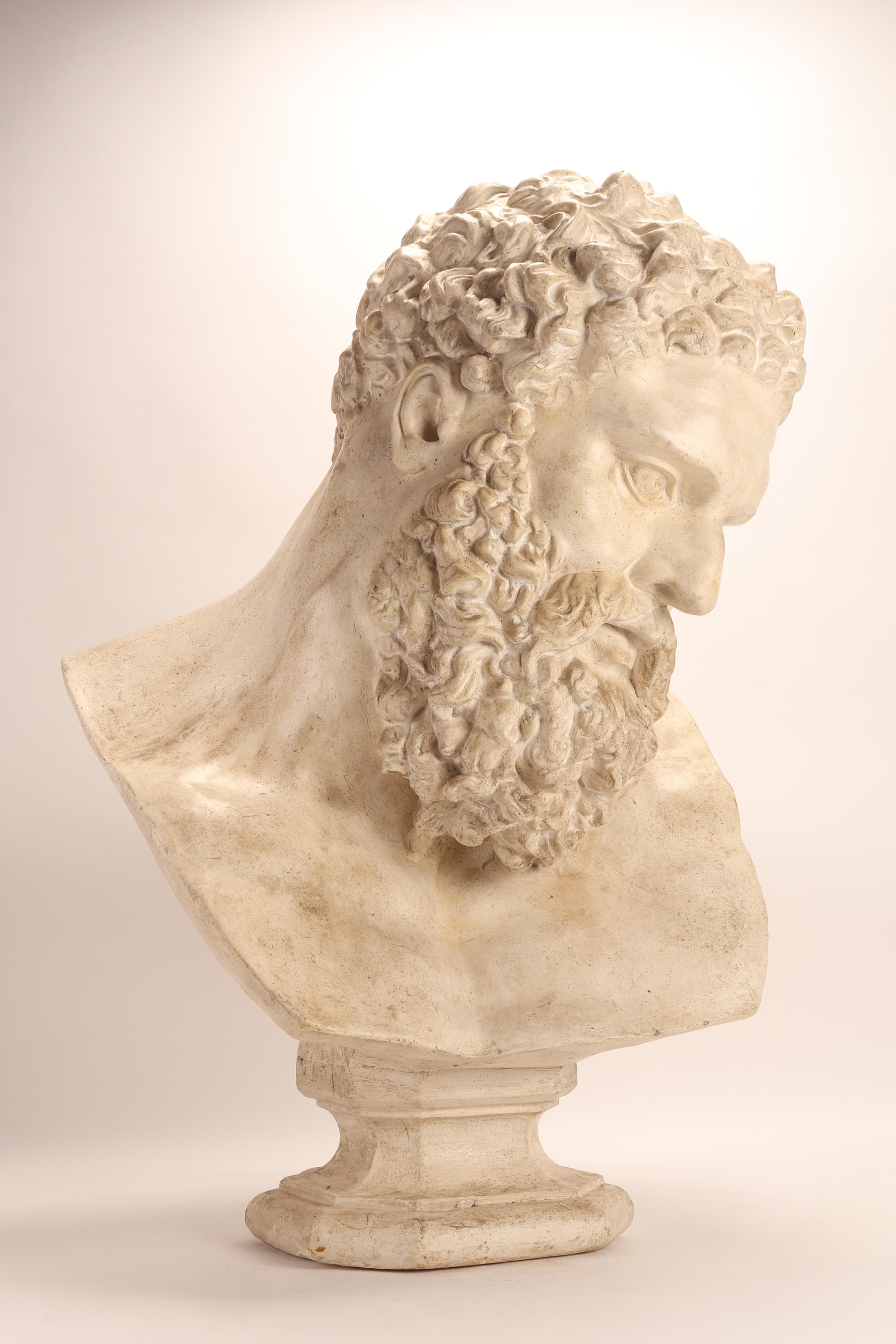 Academic Cast Depicting the Head of Farnese Hercules, Italy 1880 5