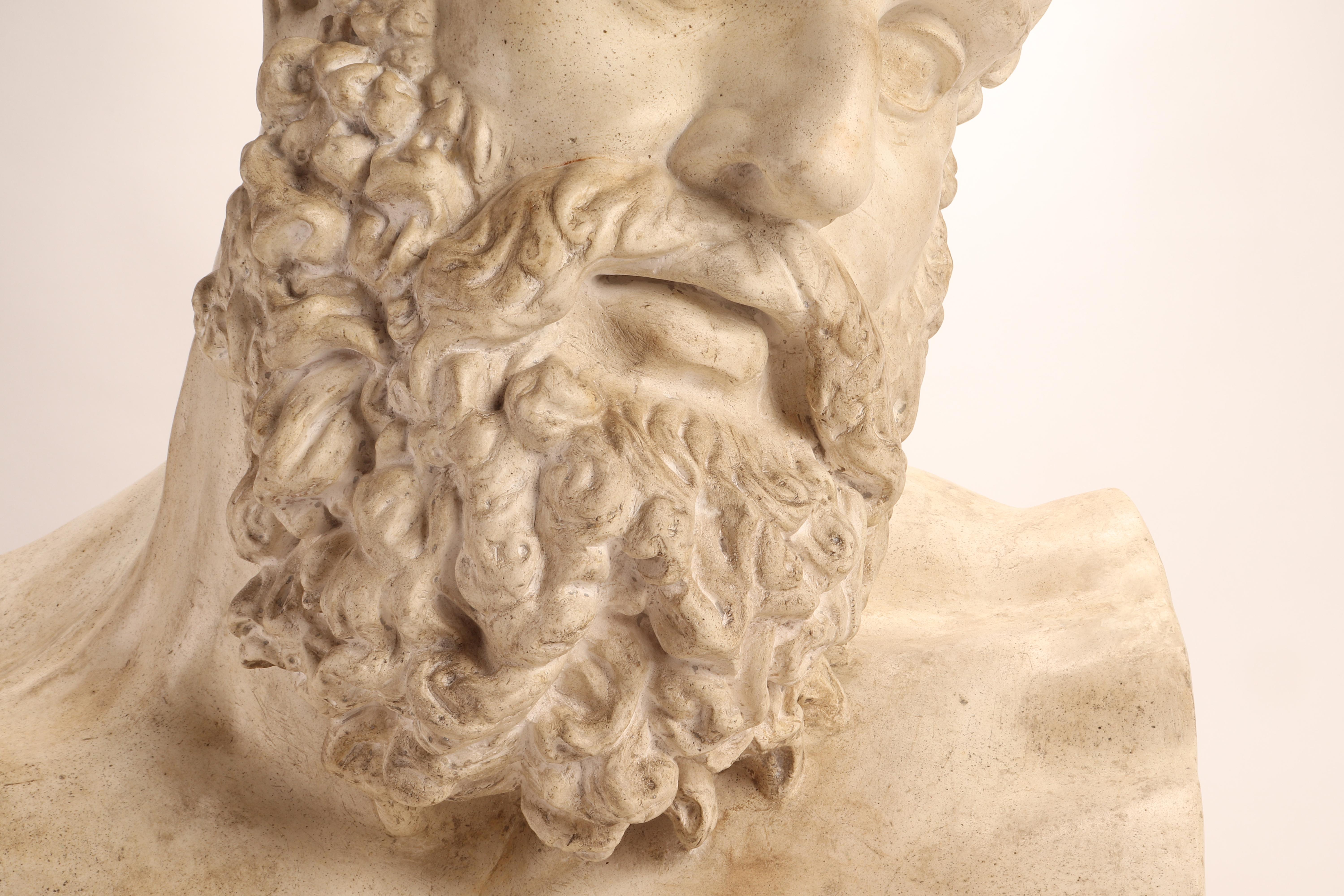 Academic Cast Depicting the Head of Farnese Hercules, Italy 1880 In Excellent Condition In Milan, IT
