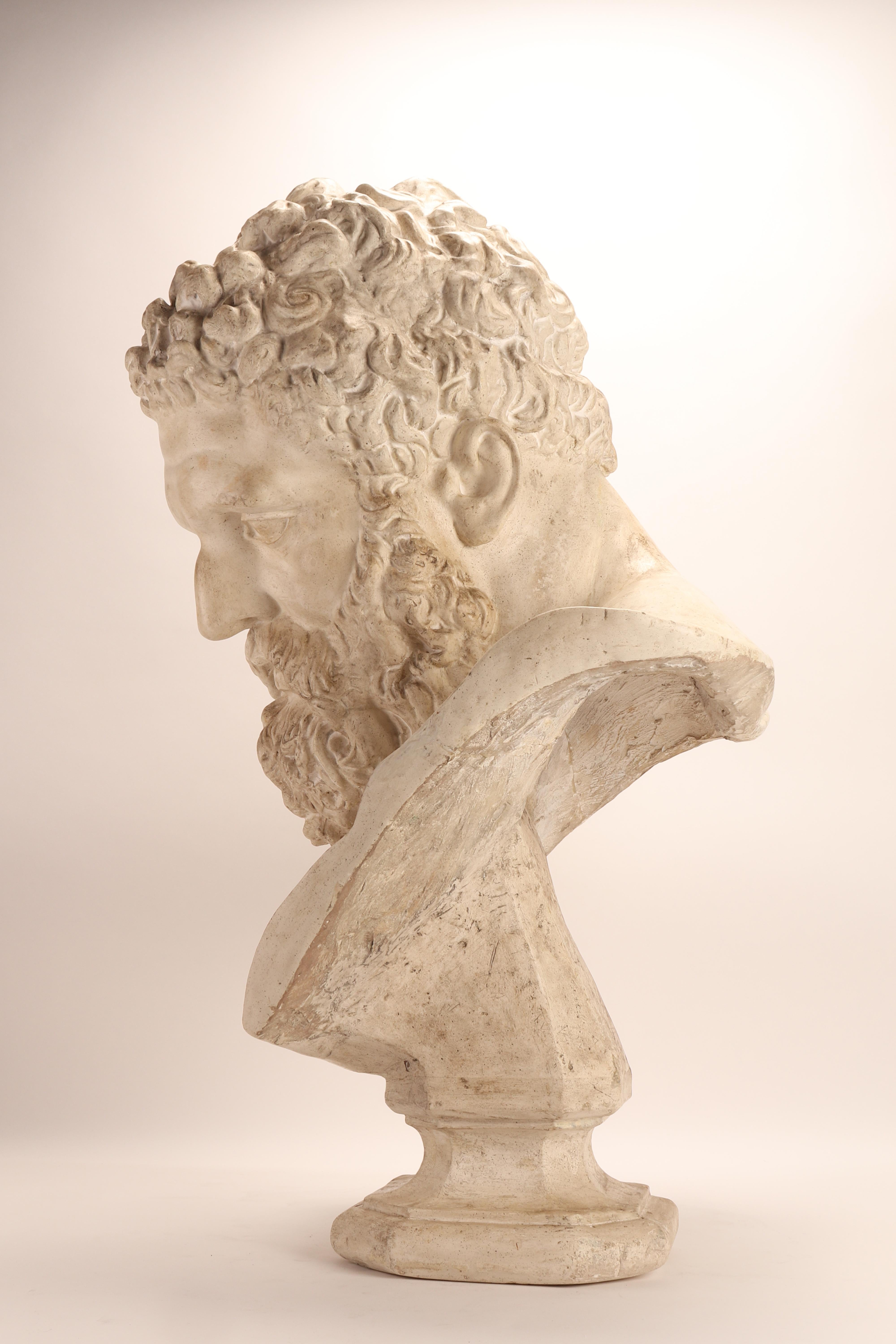 Academic Cast Depicting the Head of Farnese Hercules, Italy 1880 1