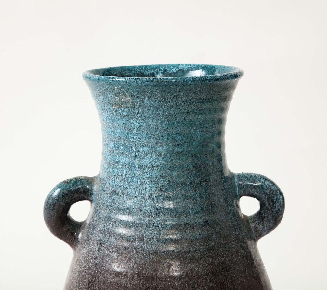 20th Century Accolay Pottery Jug with Handles For Sale