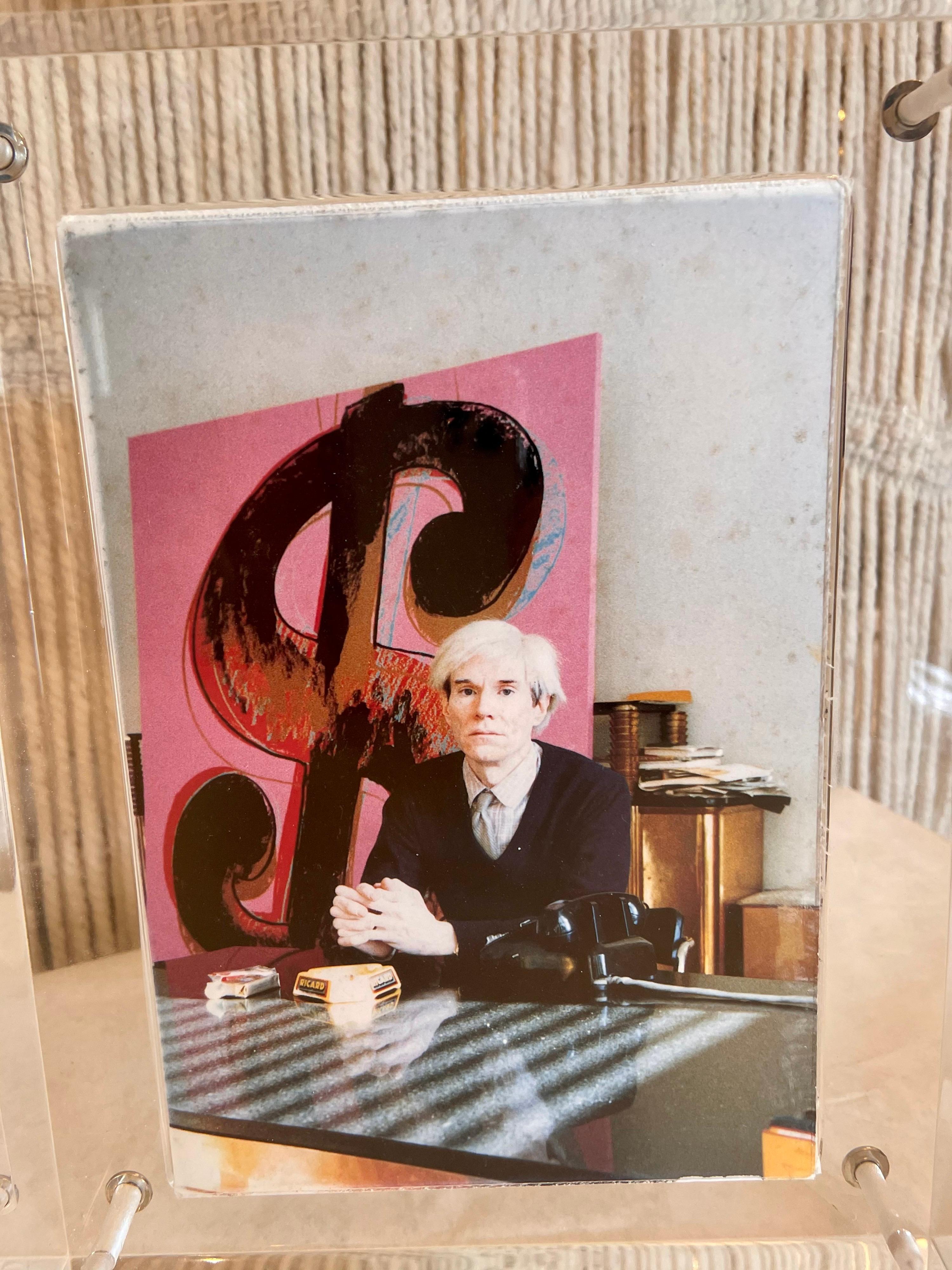 Acrylic Block Sculpture of Gagosian Gallery's Andy Warhol Exhibit Invitation In Good Condition In East Hampton, NY