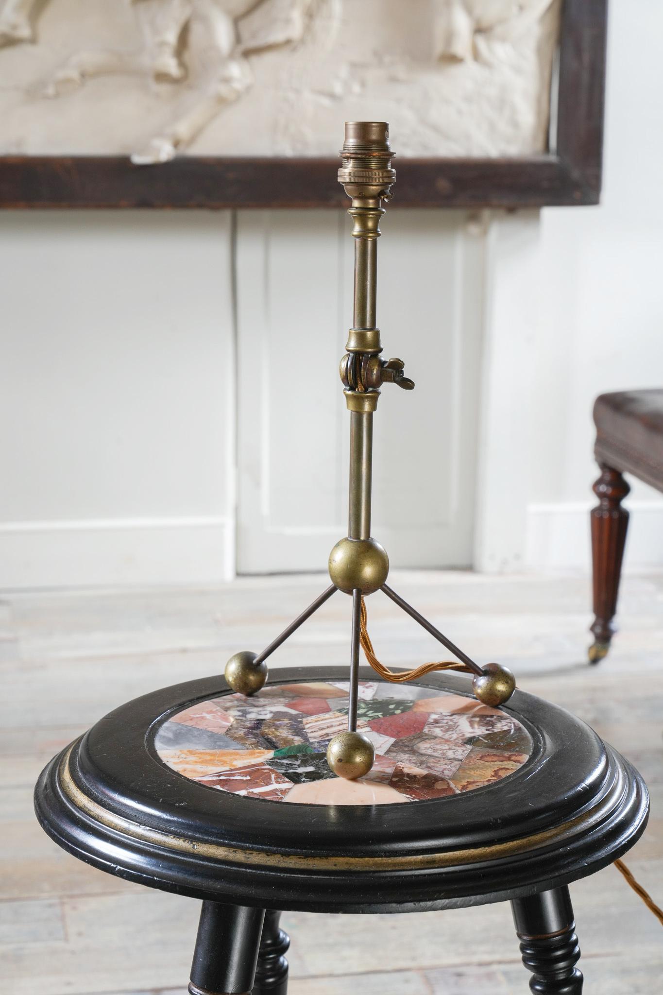 An Adjustable Brass Table Lamp For Sale 1
