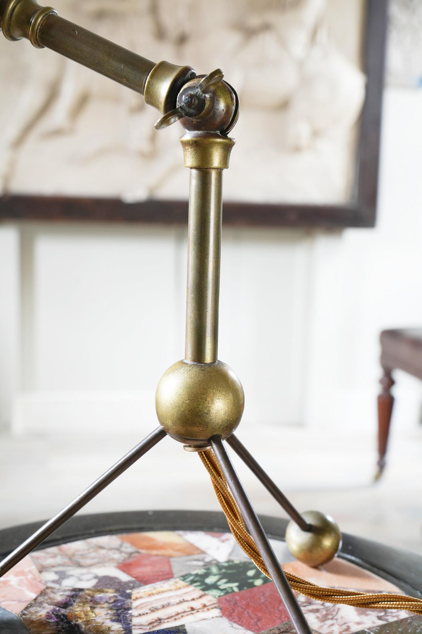 An Adjustable Brass Table Lamp For Sale 4
