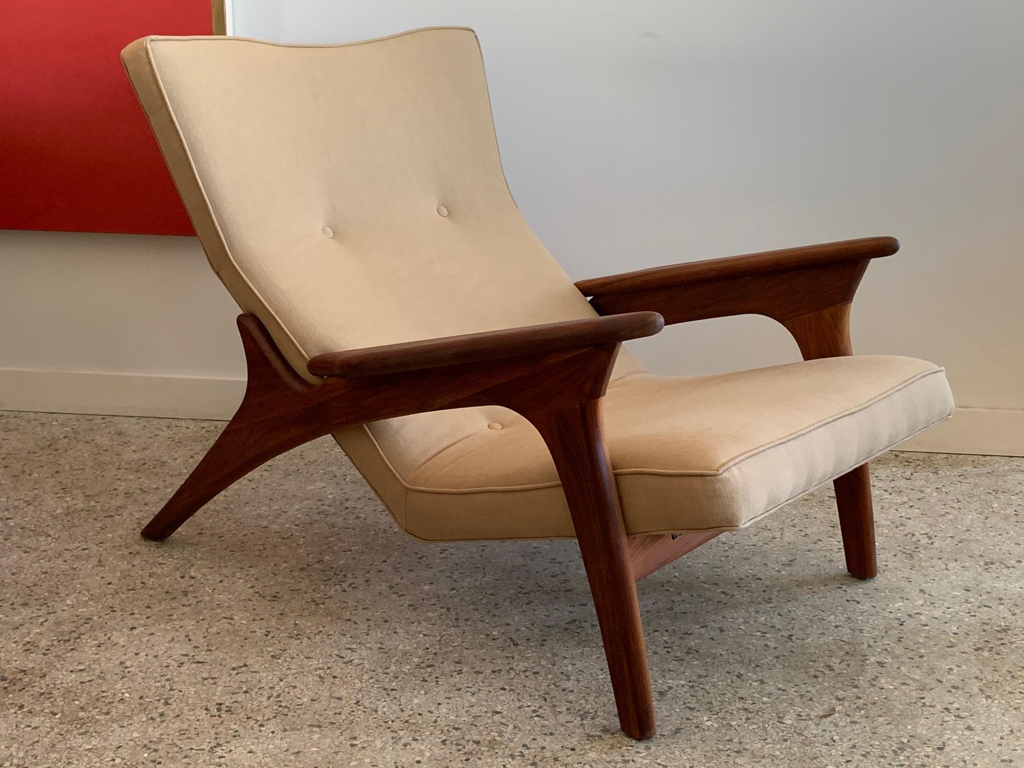 Adrian Pearsall Lounge Chair and Ottoman in Walnut 2