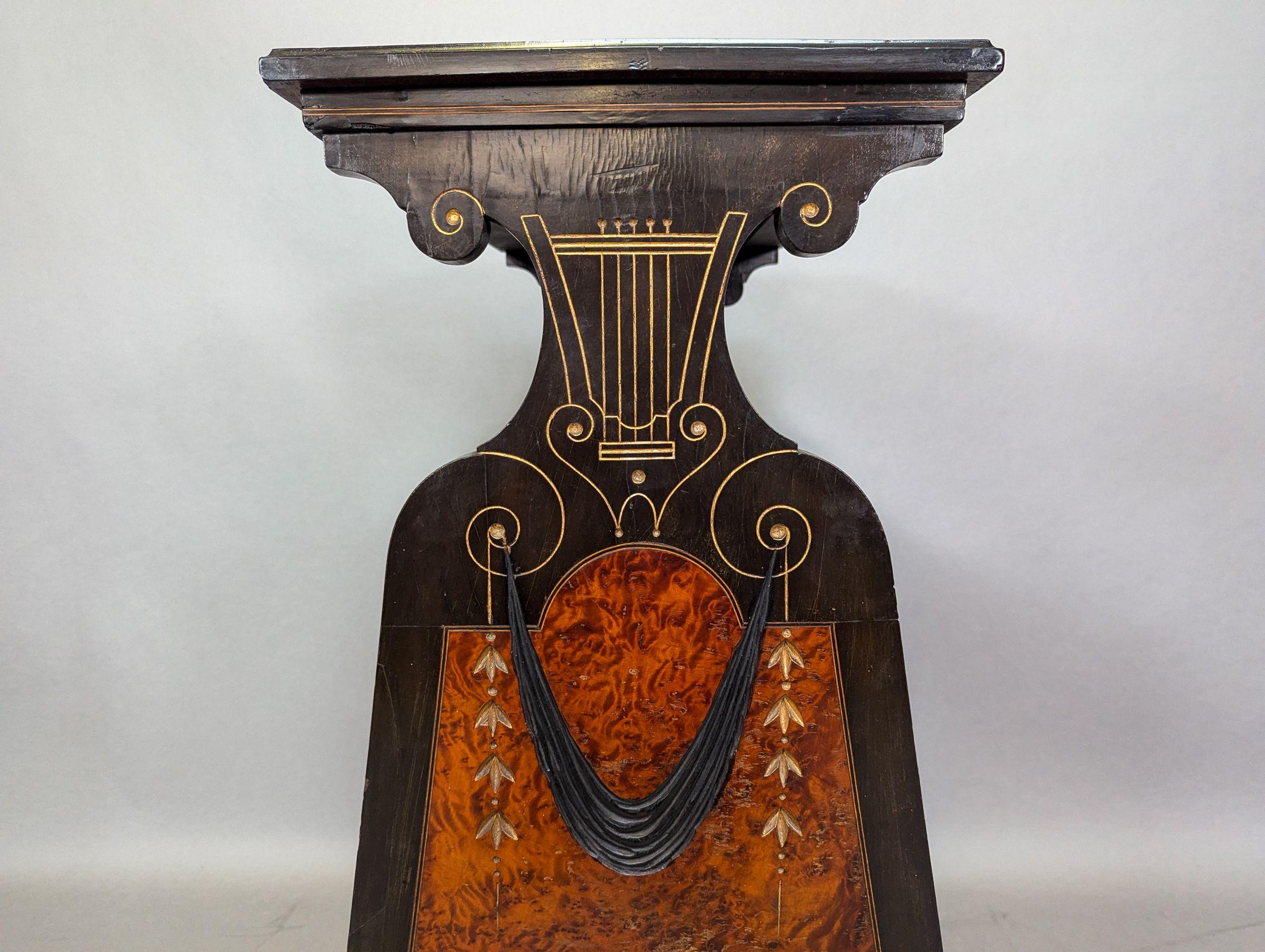 An Aesthetic Movement Amboyna and Ebonized Music Cabinet with gilt decoration For Sale 13