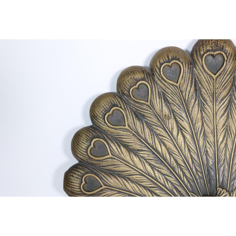 Late 19th Century An Aesthetic Movement heavy cast brass peacock trivet with fine detailing For Sale