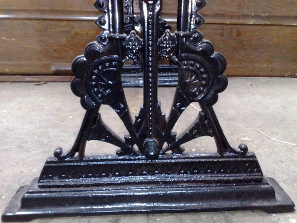 Late 19th Century Aesthetic Movement Cast Iron Garden Table with Stylised Floral Details For Sale