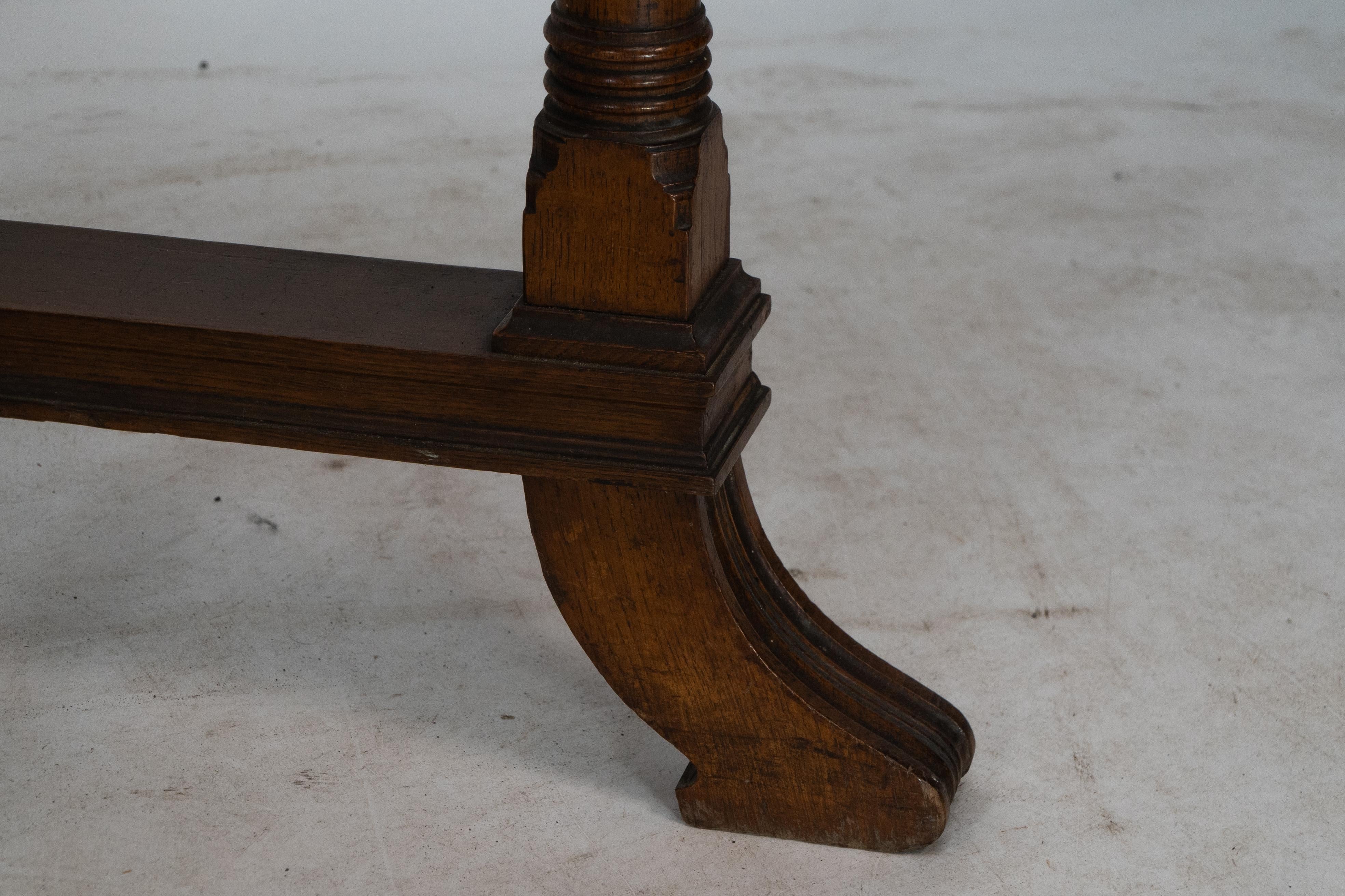 Aesthetic Movement oak oblong side table with ring turned legs, and splayed feet For Sale 13