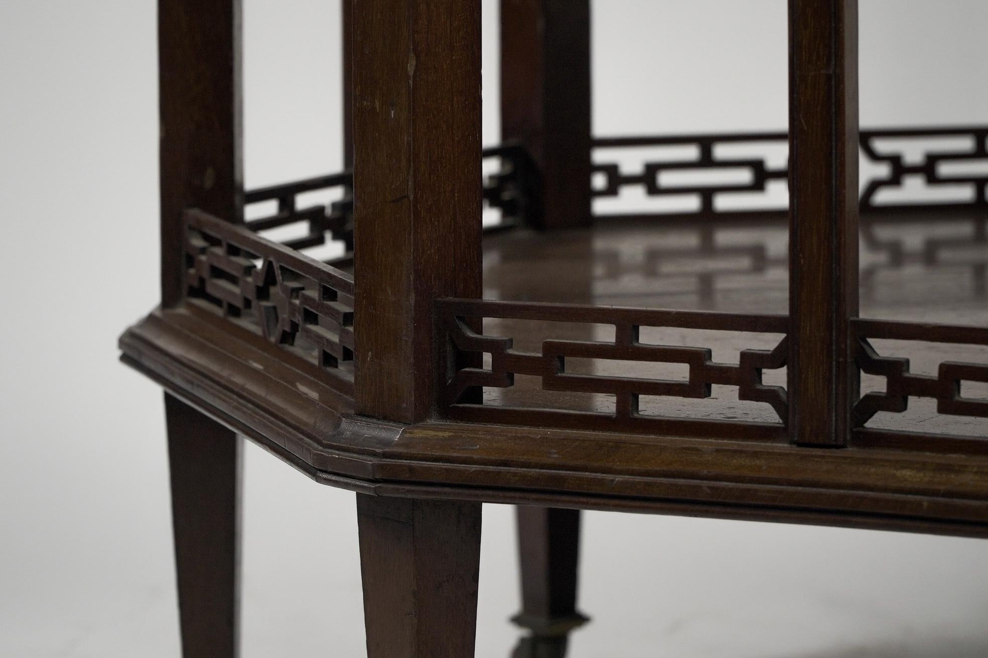 Gillows attr, An Aesthetic Movement octagonal walnut eight leg centre table For Sale 3