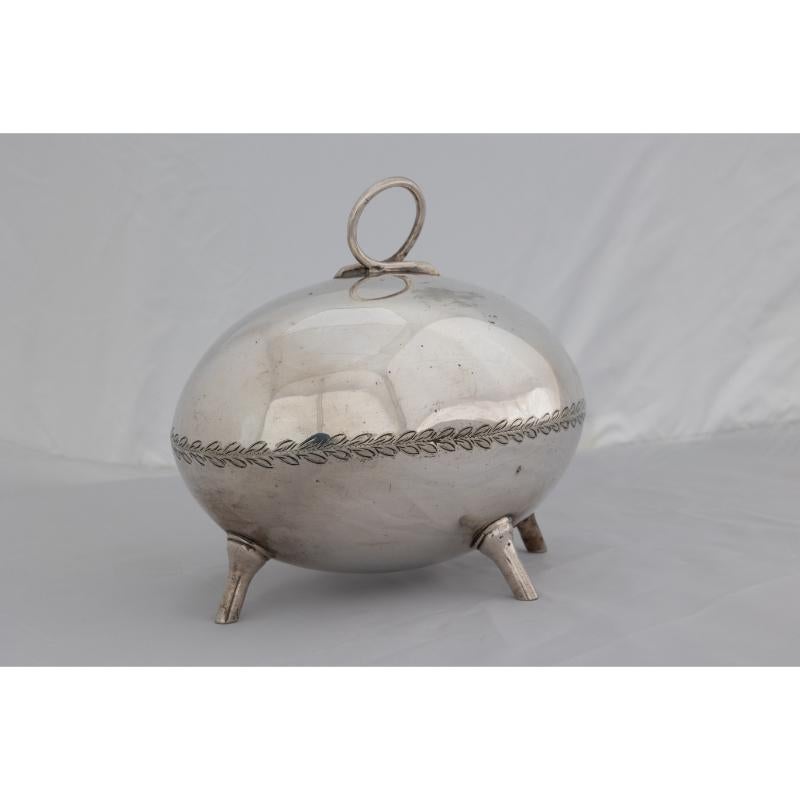 Plated Walker Hall Dr C Dresser style. An Aesthetic Movement silver plated spoon warmer For Sale