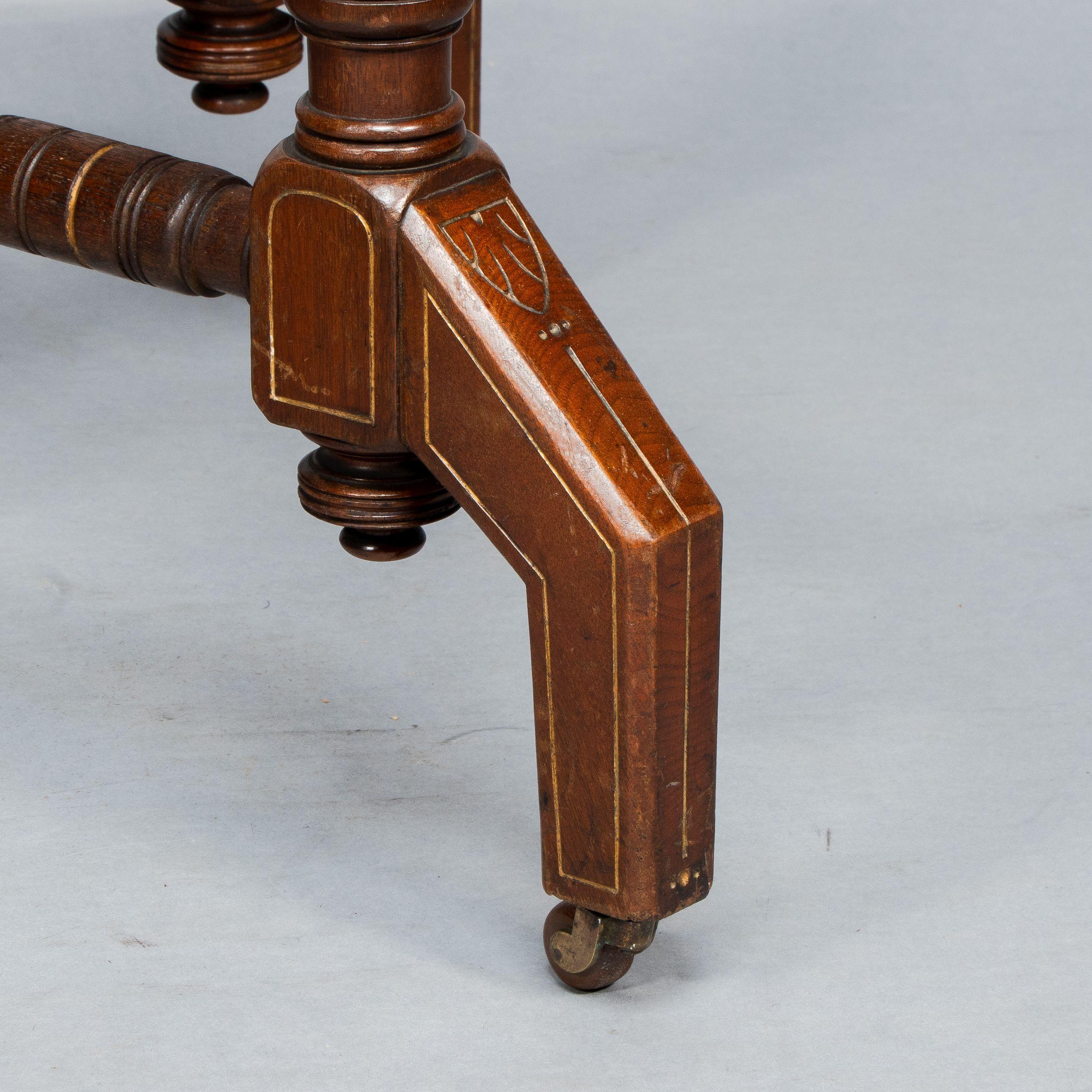 An Aesthetic Movement Walnut & Gilt Octagonal Centre Table For Sale 8