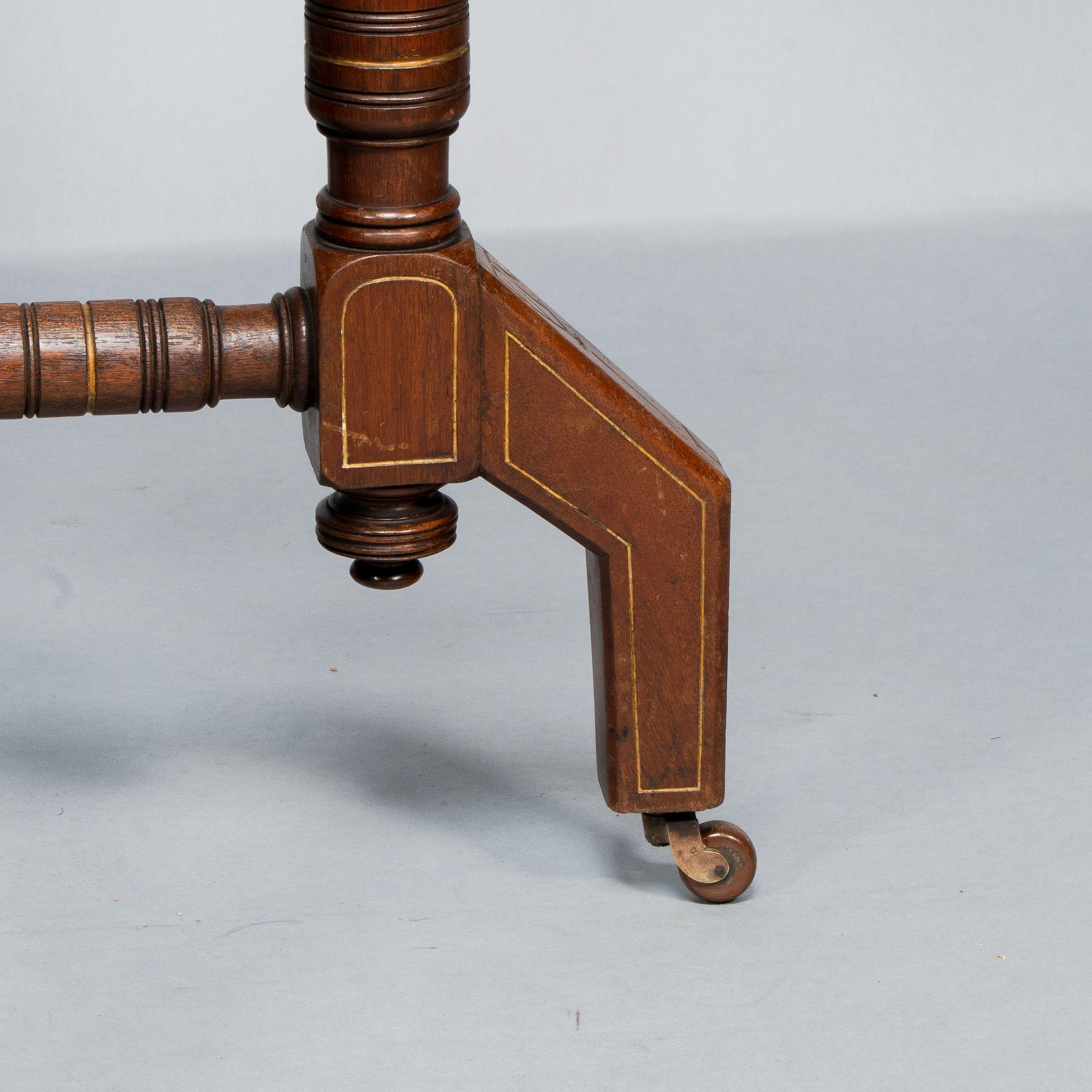 An Aesthetic Movement Walnut & Gilt Octagonal Centre Table For Sale 10