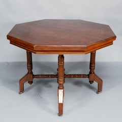 An Aesthetic Movement Walnut & Gilt Octagonal Centre Table