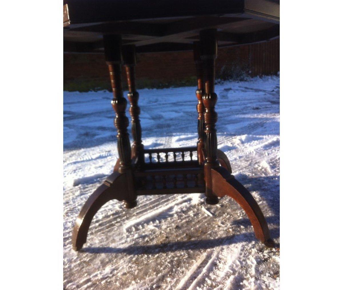 English Aesthetic Movement Walnut Octagonal Centre Table with Turned and Fluted Legs For Sale