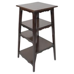 Antique Aesthetic Movement Walnut side table wot-not-stand with half triangle shelves.