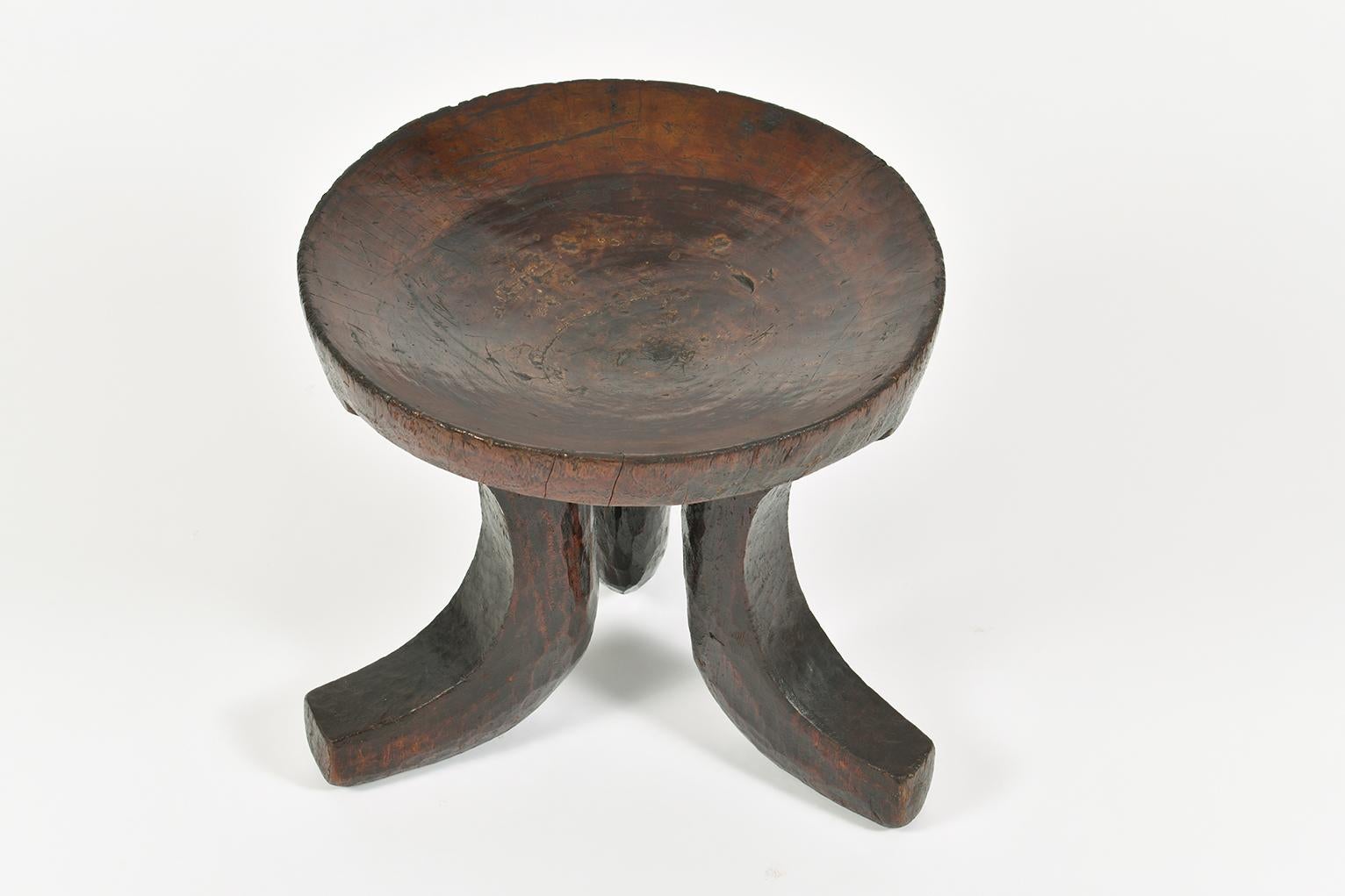 African Carved Wood Tripod Stool In Good Condition In London, GB