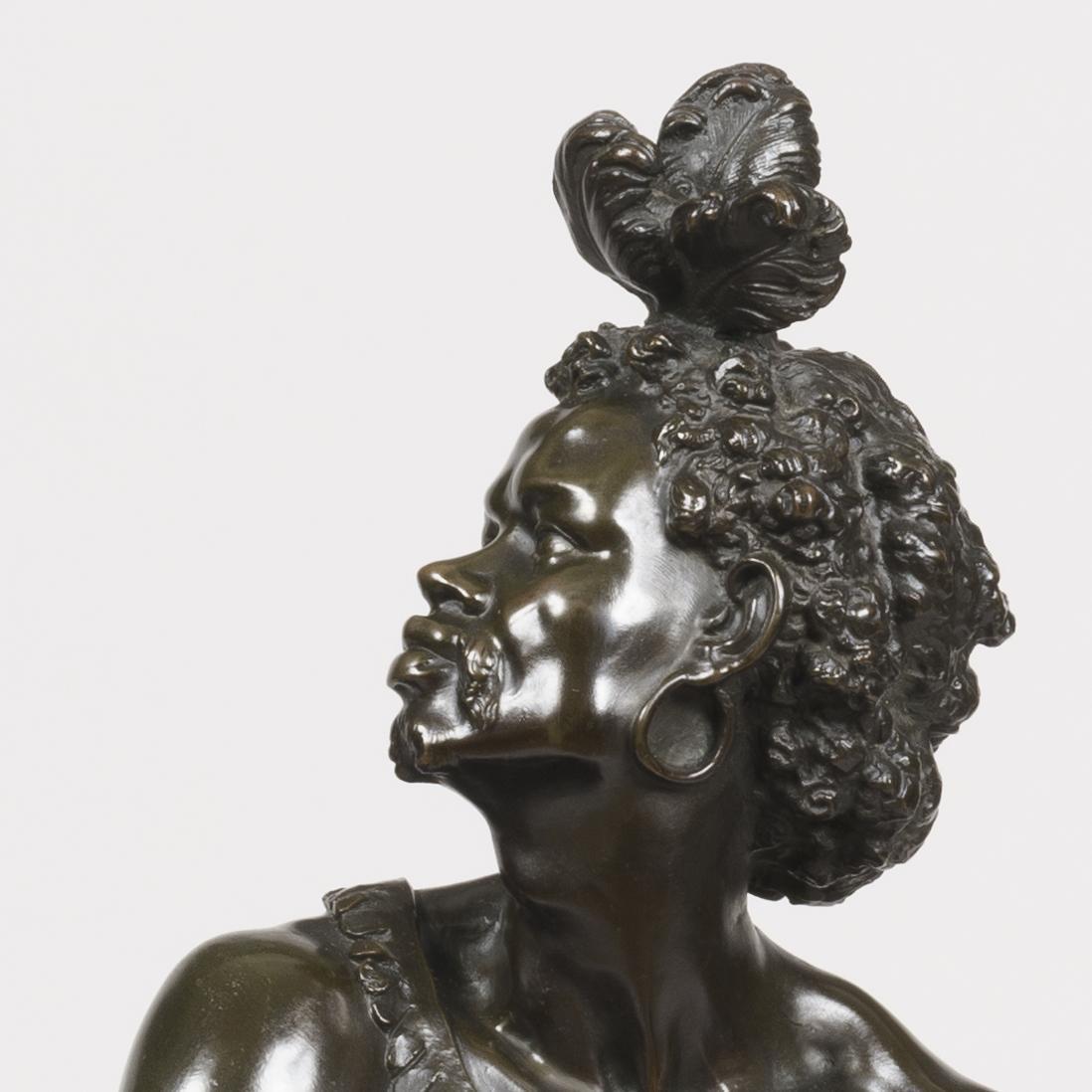 Paar französische figurative Bronzen des 19. Jahrhunderts von Eugène Piat (Romantik) im Angebot