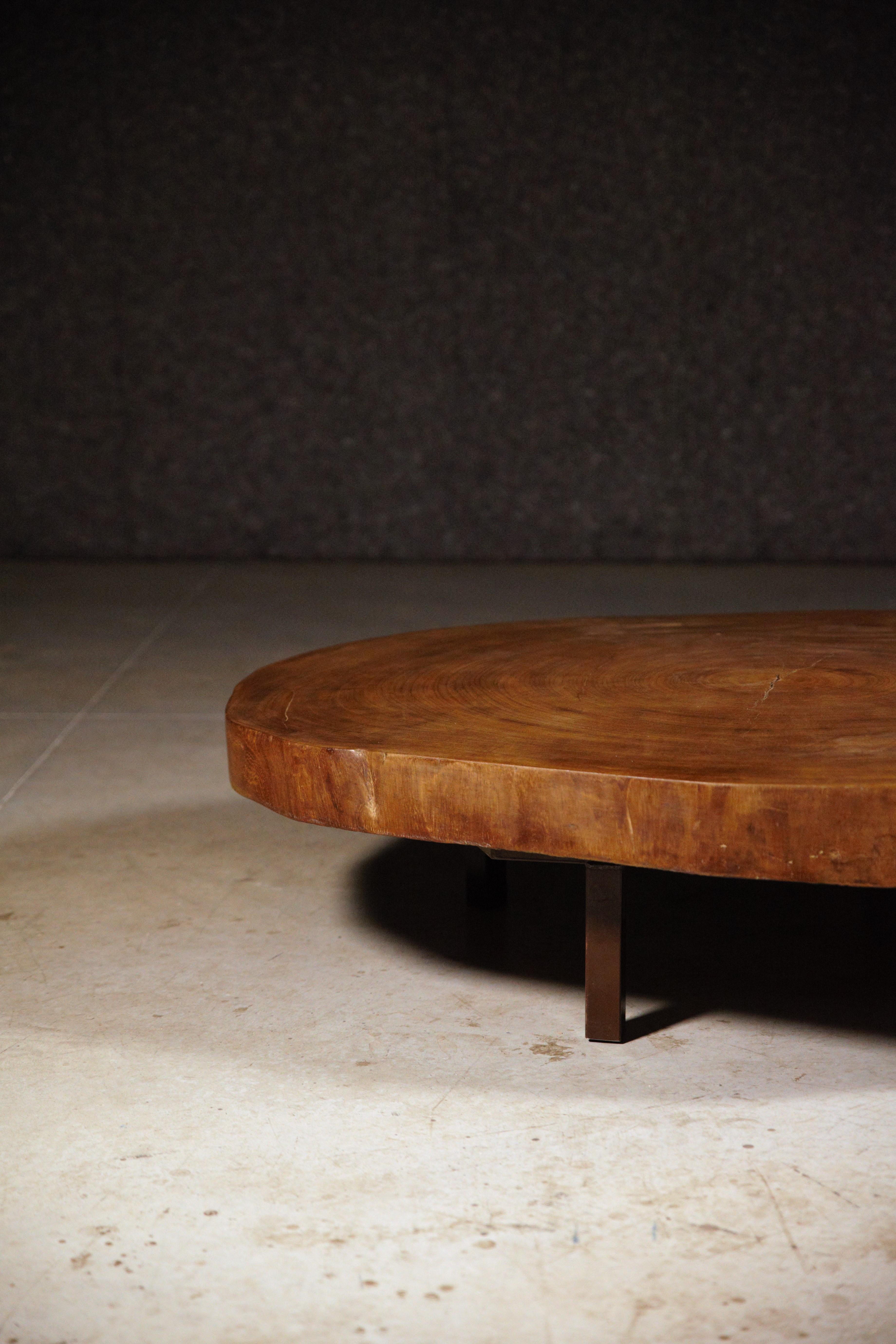An African Tree Slice Coffee Table in the Style of Pierre Jeanneret France 1970s 2