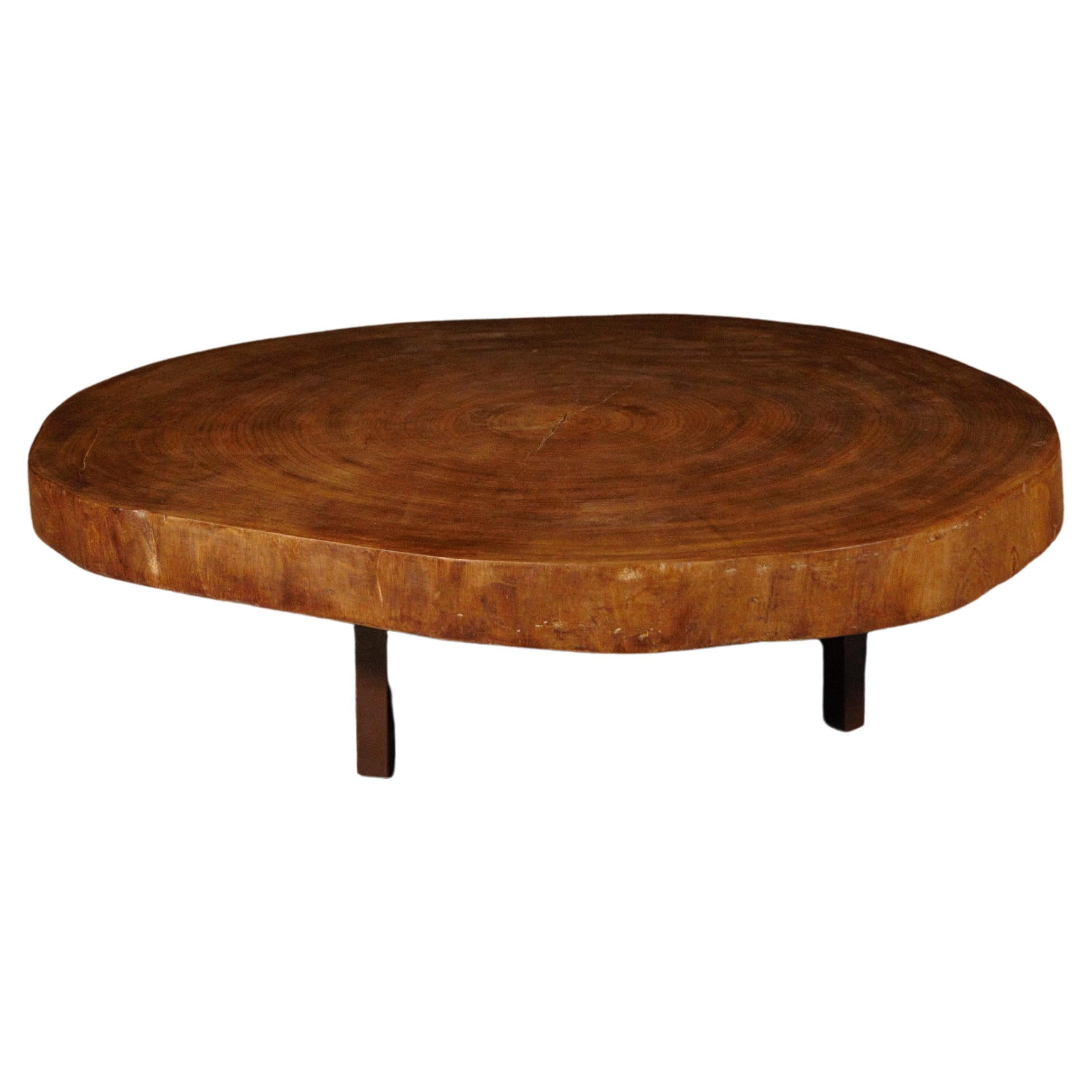 An African Tree Slice Coffee Table in the Style of Pierre Jeanneret France 1970s